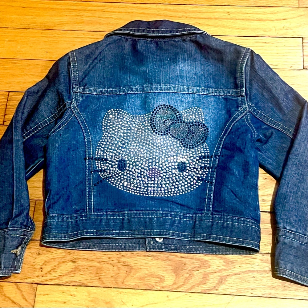 Squeeze Hello Kitty Kids (M) 5 Jean Jacket - Dark Blue with Silver Buttons